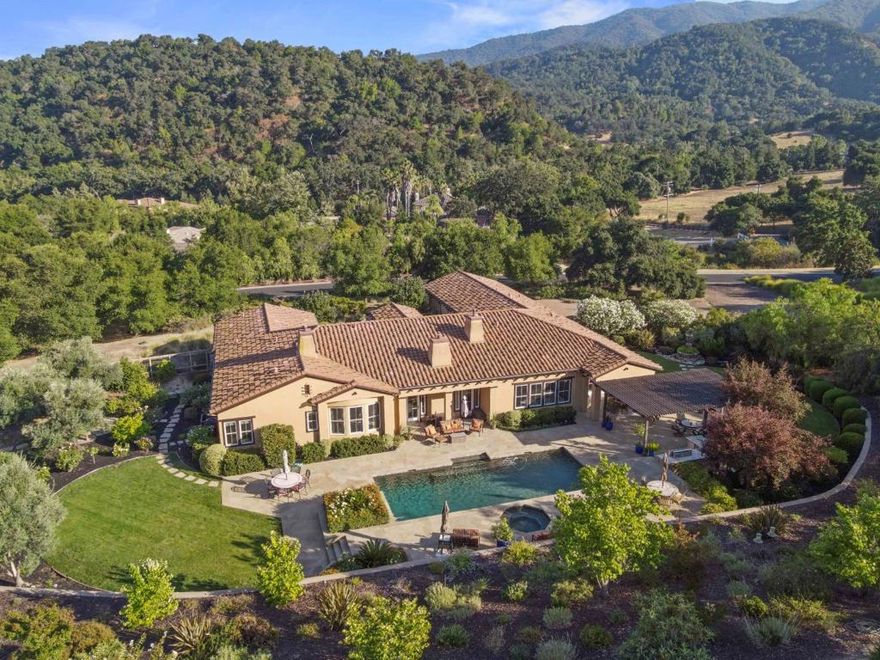 Exceptional custom estate built by Greenbriar Homes. Sited in the prestigious Shannon Valley Ranch on 3.6+/- beautifully manicured acres. Single level Mediterranean architecture with a dramatic open floor plan design. Impressive formal entry. Soaring ceilings. 3 fireplaces. Extraordinary finishes and detail throughout. Luxurious formal living room with coffered wood beam ceilings. Grand kitchen with an oversized island, commercial grade appliances and a spacious in-formal dining area. Butlers pantry accesses the lavish formal dining room with a state of the art wine room. Grand chef's kitchen opens to the family great room creating the ultimate family living space. Wide open hallways. Plethora of natural light throughout. Gracious primary suite with fireplace and stunning spa-inspired primary bath. The grounds are the absolute best! Designed and installed by Atherton Landscape. Dramatic pool, outdoor kitchen, fire pit, multiple patios, solar, breathtaking views and more... Los Gatos schools!