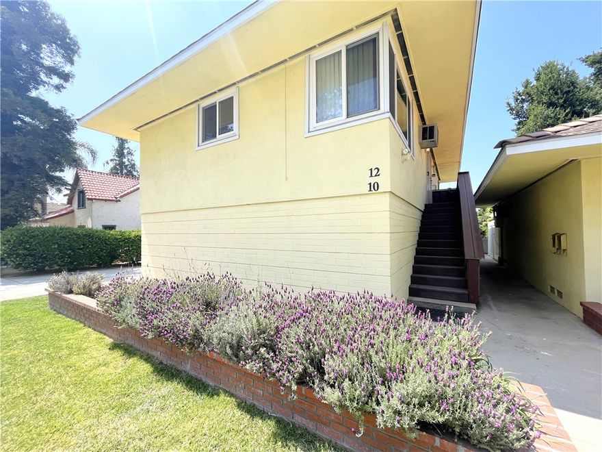 Upstairs 1-Bedroom Apt in South Redlands! Balcony, New Vinyl Plank Floorining throughout, and Window AC Unit and Wall Furnace. Kitchen with Stove/Oven (gas) and Refrigerator. No Laundry Facilities On Site. Single-Car Carport. Water, Trash, Sewer, and Gardening Provided! No Pets Please.
