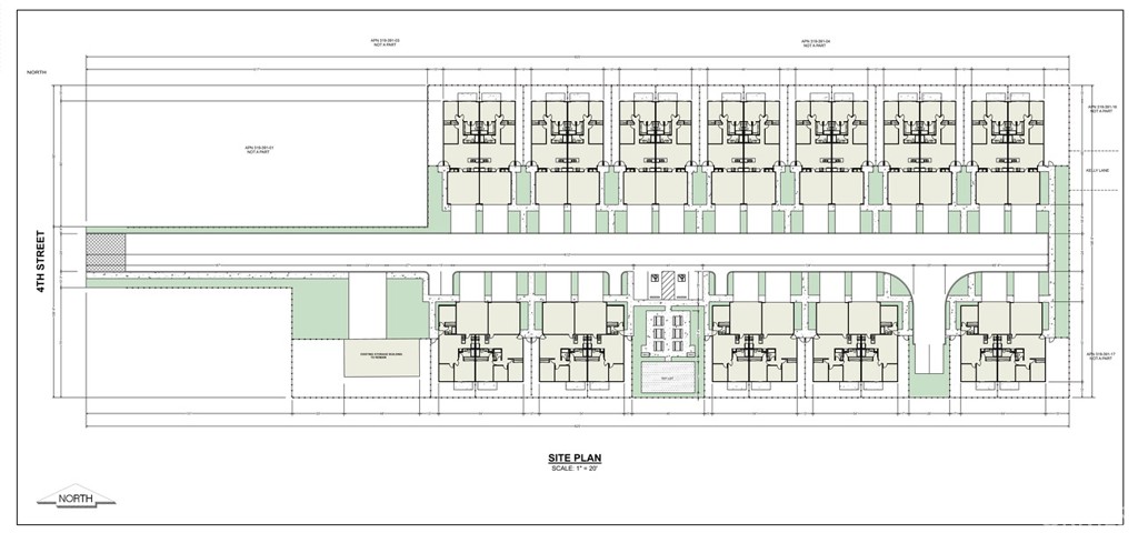 Seller has preliminary plans for 24 units (12 duplexes). Units are 2 & 3 bedrooms with attached garages and standard driveways. Existing house in front of the property is not included in the price but can be included for a higher price if buyer is interested.
