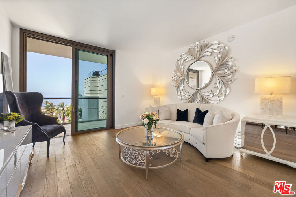 Welcome to Unit 801 at The Seychelle! A serene, light-filled one-bedroom, two-bath coastal retreat that offers breathtaking whitewater views of the Pacific Ocean and the iconic Santa Monica coastline. Perfectly positioned on a high floor of this ultra-luxury residence, this refined home is designed with balance and tranquility in mind, integrating Feng Shui principles to maximize flow and positive energy. The open-concept living area boasts designer finishes, wood-paneled ceilings, sophisticated wall coverings, and custom Conrad window treatments, creating an elegant ambiance day and night. The gourmet kitchen flows effortlessly into the dining and living spaces, making it ideal for both quiet evenings and stylish entertaining. As a resident of The Seychelle, enjoy resort-style amenities: 24-hour concierge, doorman, and secure access, Rooftop saltwater pool, Jacuzzi, sundeck, and barbecue areas, Yoga & Pilates studio, state-of-the-art fitness center, Club room, business center, and ocean-view resident lounge, Private storage lockers, guest parking, and on-site security. Just steps from Shutters Beach, the Third Street Promenade, and the Santa Monica Pier, this is the best of SoCal living -- beachfront luxury, city sophistication, and turnkey ease. For buyers seeking more space or a multigenerational setup, Unit 801 is adjacent to Unit 811 and can be purchased together, forming a grand, one-of-a-kind oceanfront estate in one of Santa Monica's most coveted addresses.