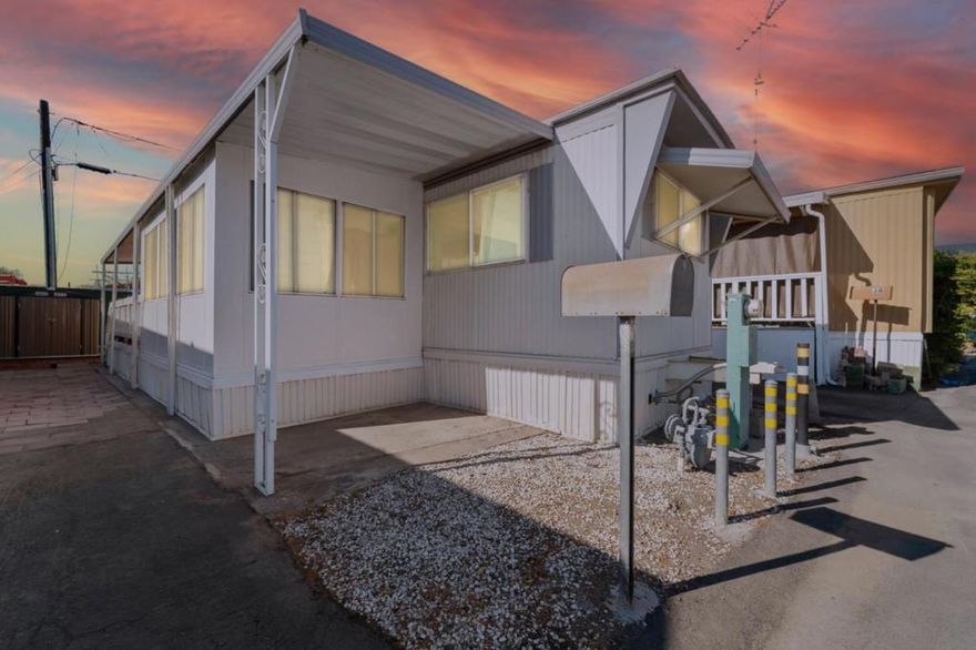 Why rent when you can own with this most affordable home with the space rent of just $706. No property tax is a big Plus. Home has 2 bedrooms and 1 bathroom Plus approx.100Sqft Screenroom. New storage shed. Part of the deck is new. New Railing on deck. 2 car parking. With a little personal touch, this home can truly shine. Whether you are a first-time buyer or looking to downsize, this is a fantastic opportunity to own for less than the cost of renting. A must see. Open House Saturday 10/25 from 12PM-4PM.