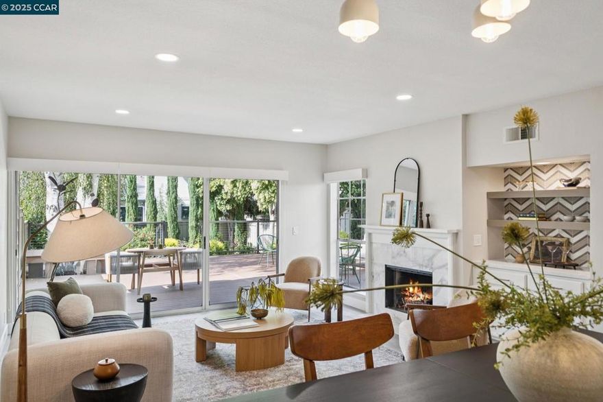 Step into your own private oasis in this beautifully updated townhome in the coveted Village neighborhood of Walnut Creek. A true serene escape, the show-stopping backyard is a rare find—featuring expansive low-maintenance turf, a generous deck, and endless space for entertaining, relaxing, or soaking in the California sunshine. It’s an outdoor retreat that will leave a lasting impression. Inside, soaring ceilings and abundant natural light create a bright and inviting atmosphere. The kitchen, the heart of the home, offers quartz countertops, a wine refrigerator, a gas range, and a cozy dining nook perfect for casual meals or morning coffee. Upstairs, both bedrooms feature ensuite bathrooms for privacy and convenience, while the primary suite shines with dual vanities, quartz counters, a soaking tub, and a separate shower—an ideal sanctuary to unwind at day’s end. The Village neighborhood adds to the appeal with a community swimming pool and tennis courts, plus direct gated access to Heather Farm Park. Top rated schools, the Ruth Bancroft Garden, shopping, restaurants, scenic hiking trails, downtown Walnut Creek and BART are all within close proximity. This home offers the perfect harmony of indoor comfort and an outdoor space that wows—truly the pinnacle of Walnut Creek living.