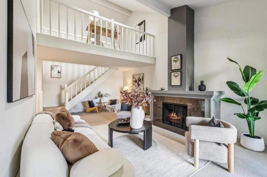 Beautifully updated 3BR/3BA townhome in a central Mountain View location within the desirable Los Altos High School attendance area. Spacious and light-filled with soaring ceilings, abundant windows, and fresh paint and carpet throughout. Remodeled kitchen features granite countertops and quality cabinetry. Flexible floor plan offers two en suite primary bedrooms, ideal for privacy or guests. Enjoy a private, oversized balcony perfect for al fresco dining and relaxation. Additional features include detached garage parking and access to a community pool. Close to Google, Permanente Creek Trail, parks, shopping, and dining.
