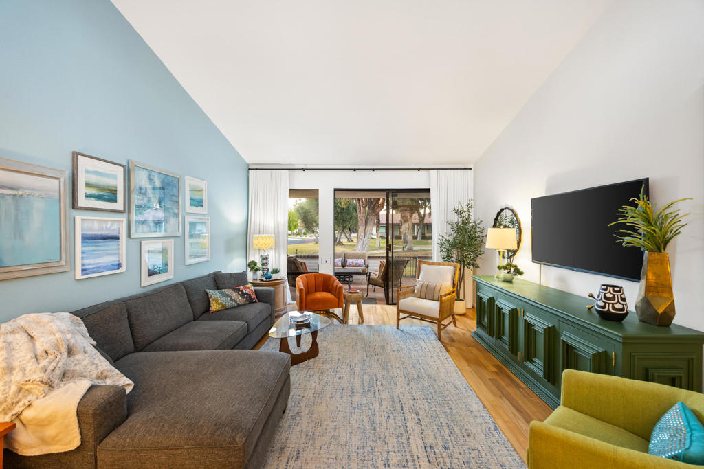 Step into this cheerful, light-filled gem--just bring your toothbrush! This semi-renovated home offers true turnkey living with fresh, modern furnishings and thoughtful upgrades throughout. Every amenity is at your fingertips for effortless comfort.Enjoy two beautifully renovated bathrooms, solid hardwood floors, a brand-new AC unit, and sleek new ceiling fans. Skylights fill the home with natural light, creating a bright and airy atmosphere.The open-concept layout is ideal for entertaining, while separated bedroom suites ensure perfect privacy for family and guests.Rancho Las Palmas Country Club offers an unmatched lifestyle with 29 pools/spas, fitness center, clubhouse dining, 27 holes of golf, and tennis. Ideally located across from The River with shopping, theaters, and fine dining at your doorstep.This stylish, well-appointed home comes furnished per inventory list. A must-see opportunity to enjoy the best of Rancho Mirage living!