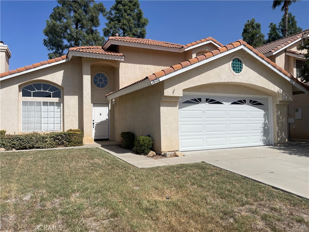 Don't Miss Out on This Three Bedroom Plus Large Office or Nursery Menifee Lakes Home with Gorgeous Water Views! Welcoming tile entry leads you to the large great room with cozy fireplace which allows you to add your own personal design for formal living and dining room! The kitchen has; white cabinetry with undermount lighting, double sink with garden style window, breakfast nook, large pantry, lots of counter space and open to family room. The family room has back patio access with tremendous lake view! There is a lower level bedroom with media niche and a full bathroom with pedestal sink and walk in shower! The double staircase will lead you to your Master retreat has; Area which is perfect for a nursery/home office, sliding glass doors to your private balcony with water views, double closets, ceiling fan and en suite bath which boasts; Dual sink vanity, skylight for natural light and soaking tub /shower combo! Secondary bedroom with walk in closet and jack and jill bathroom access, window seat and feels almost like another master suite! Additional features includes; HIgh ceilings, recessed lighting, warm paint colors, lots of storage with under stair closet, light dimmer switchers and great floor plan. The back yard is ideal for entertaining with covered patio and beautiful lake views! Pets are considered on case by case basis.