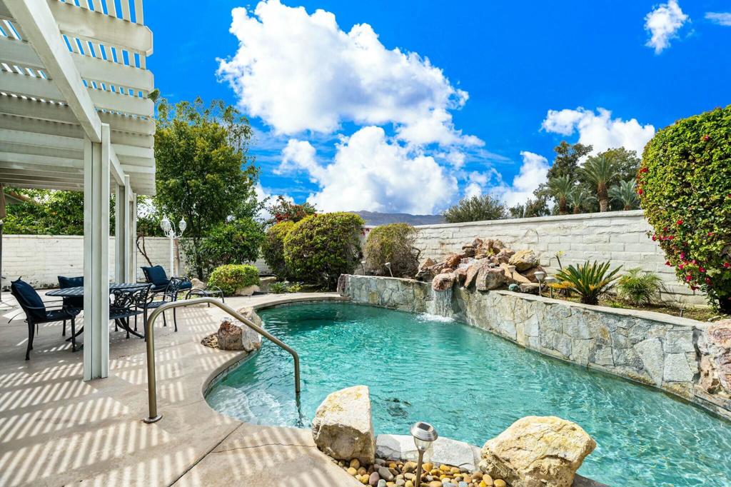 Welcome to this beautiful 3-bedroom, 2-bathroom home in the highly desirable gated community of Merano! Offering 1,700 sq. ft. of open living space, this home has been freshly painted and features no carpet--perfect for easy maintenance. The private backyard oasis boasts a heated pool & spa, ideal for year-round enjoyment. Nestled in an amazing location on Country Club Drive, just across from Bristol Farms, shopping, and dining, this home combines convenience, comfort, and resort-style living. Don't miss this incredible opportunity--schedule your showing today!