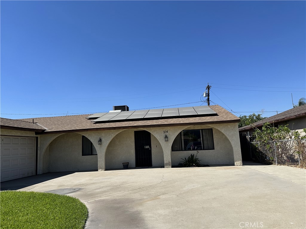 Welcome to 314 W. Manzanita Street - Lovely home with almost 2000 sq ft home, it has oversized bedrooms and there is a huge family room with a bonus room which could be used as a 4th bedroom/office, a kitchen eating area, a step down bath tub, Nice living room, good size back yard with plenty of room for entertaining. You won't be disappointed Easy walking distance to shopping centers. This 3 bedroom, 2 bathroom home offers a 7200 sq ft lot. NEWER ROOF, FREE AND CLEAR SOLOR PANEL, 2 car garage and additional parking space. Conveniently located near shopping and everyday amenities. This is a huge opportunity to own a single story home in Rialto well established neighborhoods!