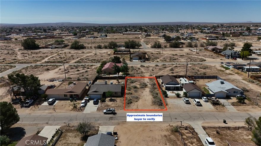 Don’t miss this 0.18-acre corner lot located at 8400 Quezon Ave in California City, CA. With utility access available nearby, this is a great spot to build your future home or invest in one of California’s more affordable and steadily growing communities. California City offers a peaceful desert lifestyle, wide open spaces, and easy access to local parks, schools, and essential services. The city is also just a short drive from Edwards Air Force Base and Mojave, making it a convenient location for commuters. Interested buyers should contact the City of California City to confirm utility availability and inquire about connection costs.
APN# 213-191-16-00-2
Coordinates: 35.131046 / -117.978487