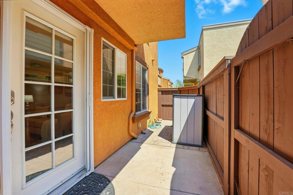 Don't miss out on this 1 bedroom 1 bath property with nearly 600 square feet of living space in the gated community of Balboa Ridge! Home features vinyl plank flooring, stainless steel appliances, granite counters, in-unit stack washer/dryer, mini-split AC & heat in bedroom and living room, fenced patio with storage and more! Enjoy the great community amenities which include 2 pools and gym. Property comes with 1 assigned parking space. Conveniently located close to freeway access and near lots of shopping!
