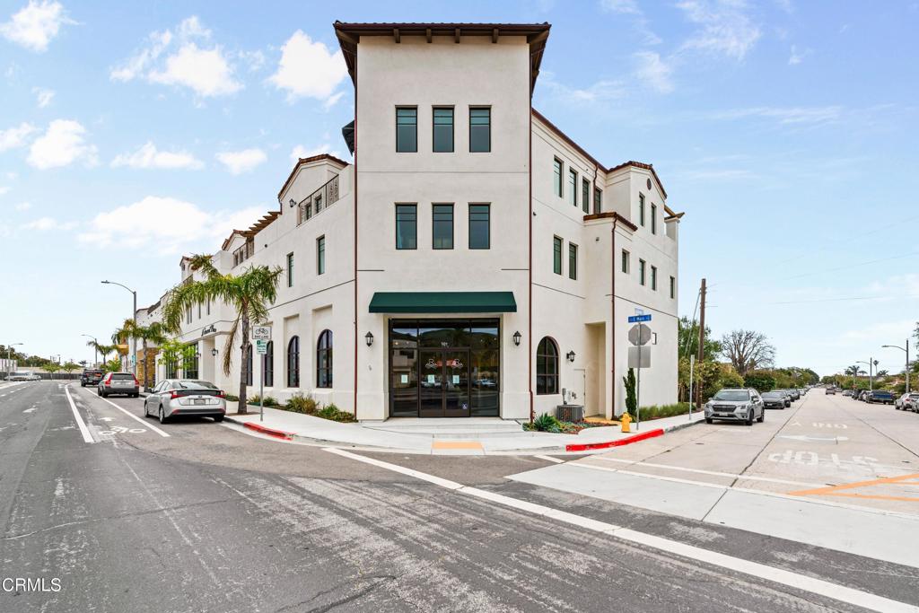 Midtown Ventura Commercial Condo in the Villa San Clemente Complex built in 2022. Great exposure on the corner of San Clement & E. Main St. Lots of tall windows as well as High Ceilings. HVAC system already installed. 1,585 s.f. Lots of possibilities. A Secret Place Beauty Salon is located next door and on the other end of the complex there will be, coming soon a combo Boba Tea Cafe & Yoga Studio. Can't beat the location, the quality and look of the building. The Villa San Clemente Condo Complex was finished in 2022 and consists of 3 Commercial Condo Units on the first floor and 10 High-End Ocean View Condos above, each one being two-stories on the top two floors of the structure. At the moment there is a large residential condo with ocean views active on the market. Here's a chance to Live & Work in the same location and still be totally separate