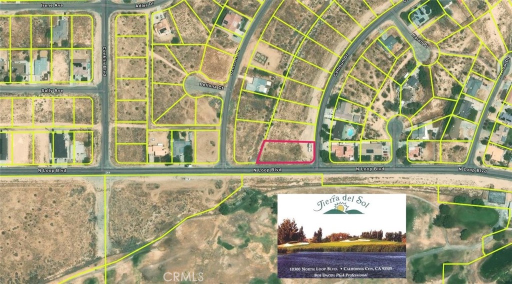 For sale is a 17,300 sq feet vacant lot across the street from the Tierra del Sol golf course in the north east section of California City. Electric and water are at the lot line. Sewer might be in the street. Buyer to verify. Priced to sell!