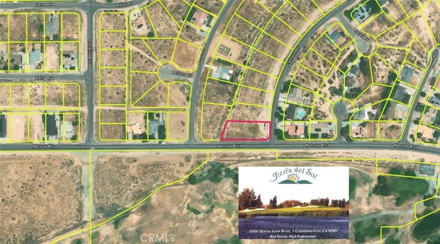 For sale is a 17,300 sq feet vacant lot across the street from the Tierra del Sol golf course in the north east section of California City.  Electric and water are at the lot line.  Sewer might be in the street. Buyer to verify.  Priced to sell!