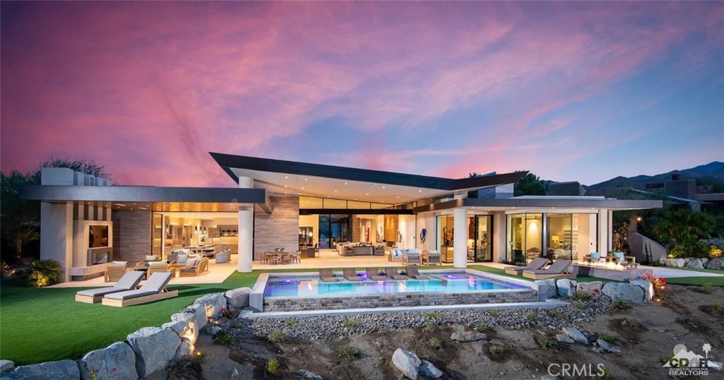 New Construction. Mid Century Modern at Bighorn with spectacular views. This open floor plan is the best in desert living with seamless transition from indoor living to outdoor enjoyment. With state of the art finishes and fabulous architecture making it a home that will appeal to the most discriminating buyers.
