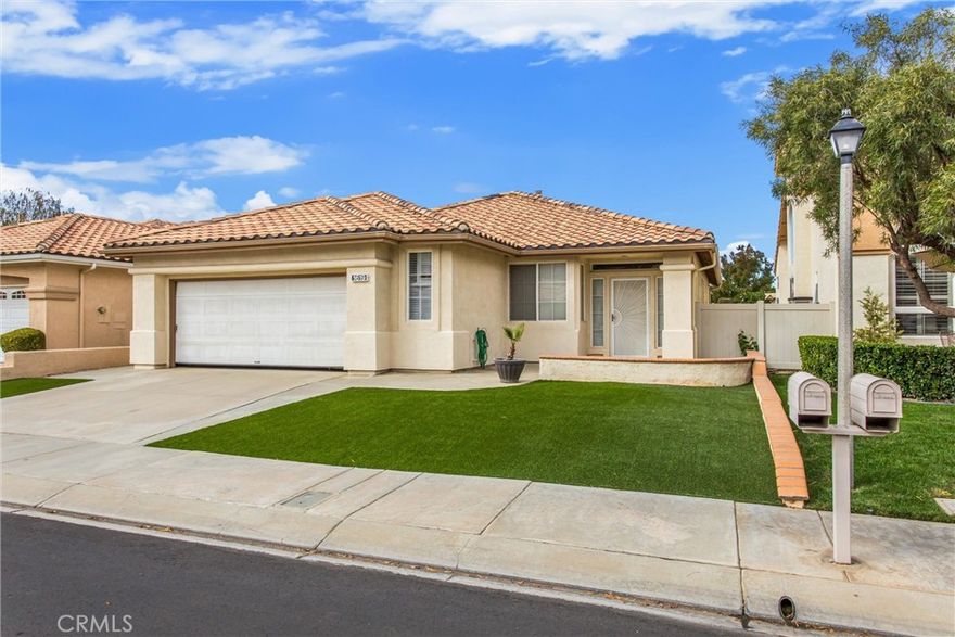 A lovely Jasmine is now for sale in the amazing community of Sun Lakes Country Club.  This 1785 square foot home features 2 bedrooms, 2 bath, living room, dining room, kitchen, family room area, bonus room, and an indoor laundry room.  As you enter this spacious home, you are immediately greeted by a living and dining room that is sure to become a popular gathering place.  The bonus room can be used for an office, den, craft room or anything your heart desires.  The open kitchen with ample work area, granite counter top, and splendid views of the San Gorgonio mountains are sure to make any cook happy as a clam. The kitchen overlooks the family room and eating area, making entertaining a breeze.  The primary suite offers a walk-in closet, sliding door to the patio area and a private dressing/bath area.  The guest bedroom is roomy and sure to comfort any guest for any length of time.  An indoor laundry room with plenty of cabinet space is a huge plus and the walk-in pantry has many benefits for both convenience and home organization.  The attached 2 car garage features ample space for storage and/or a golf cart.  The front yard is almost maintenance fee with turf grass which is cost effective.  The backyard showcases beautiful views, a couple of fruit trees and a durable  Alumawood patio cover - perfect for relaxing or entertaining outdoors.  Sun Lakes Country Club is one of the most affordable 55+ active adult communities in Southern California.