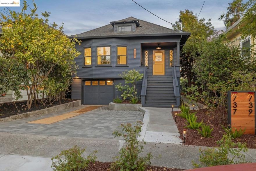 2 Distinct Homes, 1 Rare Opportunity. A modern new build & a reimagined 1910 Craftsman by local builder New Avenue Homes—come together on one lot. Live in one, rent the other, or create a multi-generational / family compound w/ single-family home & detached ADU. In front, a 3BD/1BA Craftsman w/ modern updates while keeping period charm. Character-rich features - bay windows, hardwood floors, a formal dining room w/ built-ins, & renovated kitchen w/ Wolf range, granite counters, & farmhouse details. Charming bath retains clawfoot tub & wainscoting. Outdoors: landscaped front yard, new paver driveway w/ side by side parking, garage/workshop, & private backyard w/ deck, turf, citrus, & planter boxes. Behind the Craftsman, a new all-electric 3BD/2BA contemporary offers open-plan living, dramatic wall of glass to private yard, & modern finishes - engineered wood floors, skylights, & artisan tile. Chef’s kitchen features quartz counters, induction range, & bold blue backsplash. Built to net-zero-ready standards w/ HRV filtration, EV-ready parking, & latest seismic / energy engineering. Walk Score-90 & Bike Score-100. Minutes from Ashby BART, Berkeley Bowl, Elmwood, Rockridge, & D-town Berkeley. New ADU exempt from Rent Control. Poss. SB9 / SB684 Subdivision (Buyer to Verify)