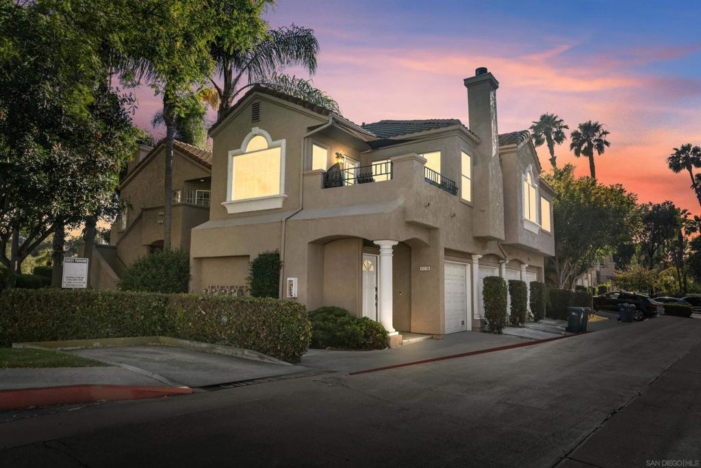 This remarkable residence boasts a spacious living area of 1,116 square feet. With two bedrooms and two full bathrooms, this home radiates comfort and style. The property's interior showcases plenty of natural light, and high ceilings that create a sense of openness. The open floor plan further enhances its spaciousness, providing seamless transitions between rooms - perfect for hosting guests or simply enjoying day-to-day living. This end-unit shares only one wall with neighboring units. The kitchen features quartz countertops complemented by stainless steel appliances. For added convenience, you'll find full sized side-by-side washer and dryer. The master bedroom features a walk-in closet, dual vanity, spacious walk-in shower with glass doors, and private lavatory. Additionally, the private balcony comes furnished with sunny views of the hills and surrounding greenery. A classic gas fireplace provides a cozy ambiance during cooler evenings, and air conditioning ensures comfortable temperatures through warmer months. The home's exterior is equally impressive with access to guest parking, community pool and spa, as well as a sandy volleyball court – perfect for basking in sunshine or unwinding after a long day. A private garage offers secure parking and additional storage options, with 1 more assigned parking space, as well as guest pass for parking. Conventional financing available!