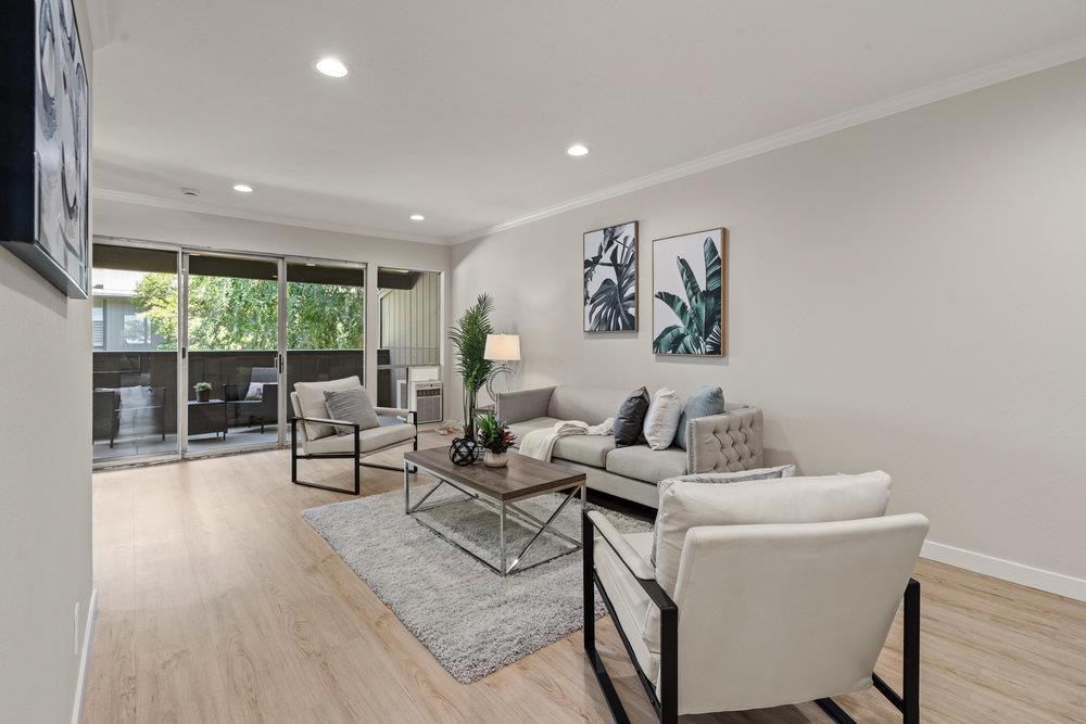VISTA DELLAGOLIVING Updated 862sqft secondfloor condo. This moveinready unit offers an openconcept layout, woodlaminate floors, fresh paint, modern fixtures and a updated kitchen with stainlesssteel appliances. Large unit with 862 sq ft of living space. Enjoy two private balconiesfront and backinunit storage closet and a covered carport with additional storage. VistaDelLago features two pools, a spa, gym, clubhouse, cabana and 24hour exterior laundry facilities with building laundry rooms on site. Each unit is issued two commonarea keys for access to these amenities, including the laundry rooms. Minutes to Stevens Creek Blvd, San Tomas Expressway, Pruneridge Golf Club, Santana Row and tech hubs like Apple, Nvidia, Netflix, Google and Intel. Ideal starter home or investmentdont miss it!