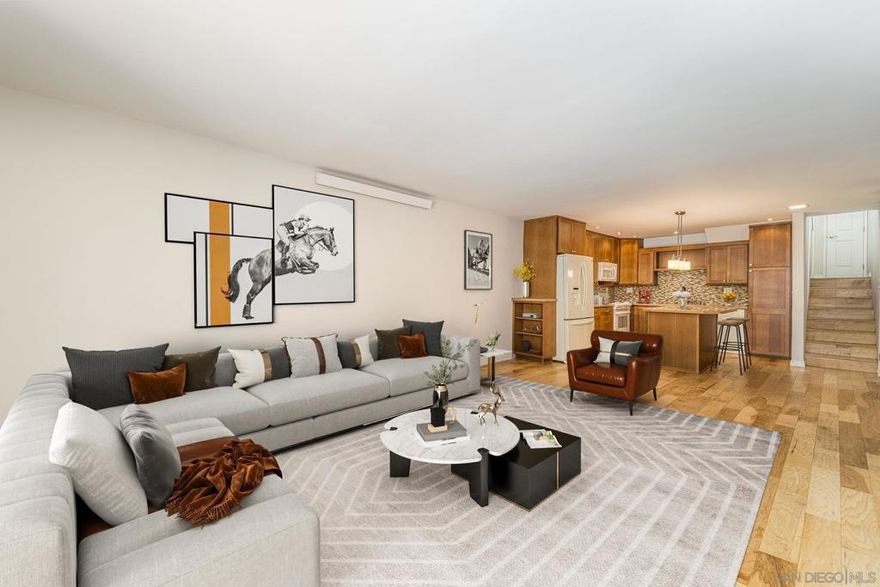 Live Auction! Bidding to start from $375,000! Uniquely situated in the heart of San Diego's college area, this completely remodeled home is ready for your buyer. Private, bright and spacious, you'll love the opportunity that this home and complex presents. Silestone countertops, New Diamond Hickory custom cabinets, tile mosaic backsplash, modern kitchen chandelier and a large kitchen island. But it doesn't stop there, Milgard Dual pane windows & sliders, real wood flooring, new baseboards, recessed lighting, new interior doors throughout and retextured walls and ceilings. Each bathroom has been remodeled with title floors, tubs, toilets, vanities and modern light fixtures. 2 large separate patios off the family room and living room both with storage are perfect for morning coffee or evening entertaining. A quality remodel with quality materials, homes like this do not come around often and when they do, they don't last long. Complex Features: ,,,,, Sewer:  Sewer Connected Topography: LL