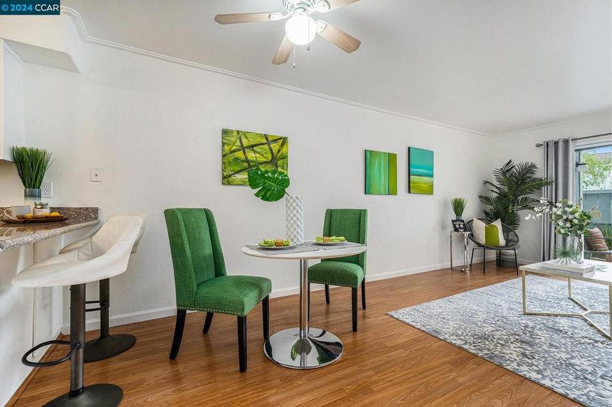 This adorable single level condo in the bayside community of Benicia, is a great opportunity for first time homebuyers or investors. 2 bedrooms 1 bath. Good size kitchen opened to living room. Ample storage/closet space. Nice patio backs to greenbelt. Close proximity to community pool, laundry facility, shopping and restaurants.