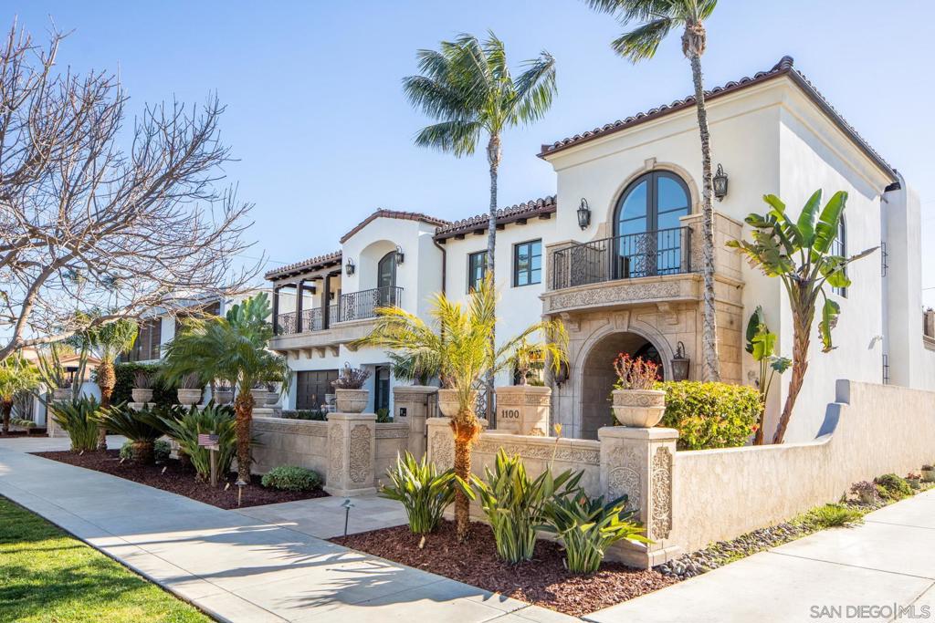 Welcome to one of Coronado’s most exquisite & luxurious homes! Just steps from the beach, this home is a unique Spanish masterpiece that embodies luxury living at its finest. Spanning an impressive 7,200 square feet, this residence boasts 4 levels of living space, including 5BR, 6.5BA, a grand great room, formal dining area, private office, outdoor kitchen with a pizza oven, a charming loggia, a state-of-the-art home theater, game room, and a Master Suite that exceeds 1,000 square feet. Notable features include a rooftop terrace offering breathtaking ocean and skyline views, vintage honed beams that add character and charm, elegant lighting throughout, 5 inviting fireplaces, an elevator for ease of access, and a resort-style pool and spa for ultimate relaxation and entertainment. This home is truly a testament to exquisite craftsmanship and unparalleled luxury living.