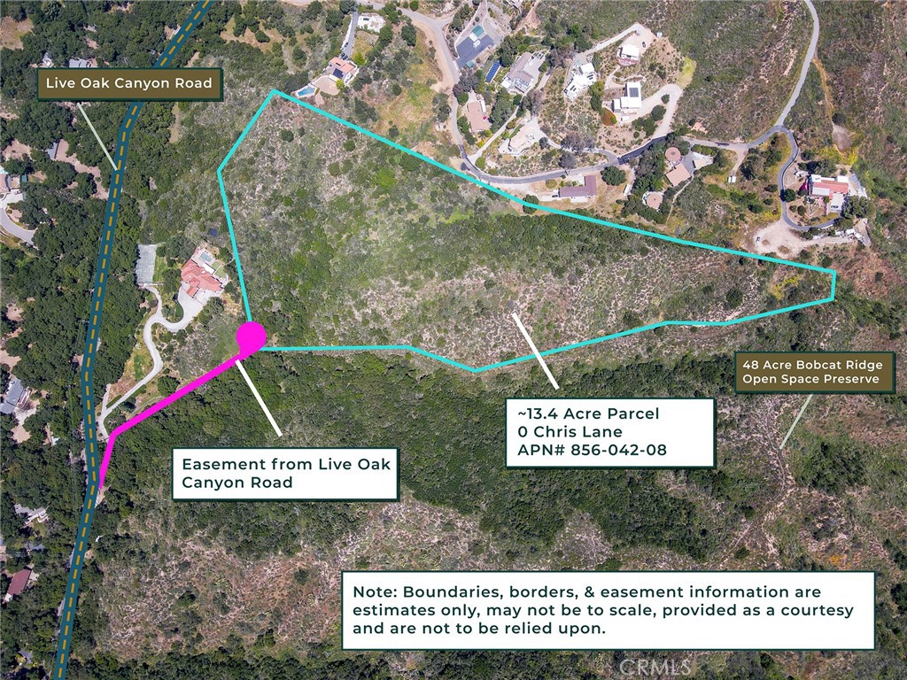 Located just off picturesque Live Oak Canyon Road in Trabuco Canyon, this parcel is 13.4 acres of precious raw, rural land in Orange County - a truly rare commodity. Build an equestrian dream home overlooking the rural canyon, use it for conservation or mitigation banking purposes or - keep it as is and preserve it for future generations. This property has rolling hillsides, oak canyons, and views that stretch for miles, all located within a short drive to Rancho Santa Margarita & Mission Viejo. Get the best of both worlds - rugged and raw living only minutes from shopping, dining, grocery stores, great schools, and hiking & biking trails. The 241 toll road is less than 10 minutes away - get away to the beach or business centers of Irvine & Newport Beach in 20 - 30 minutes. The property is subject to the "Foothill/Trabuco Specific Plan" (FTSP) which was crafted to preserve the character of the canyons; the FTSP limits the uses of the property but ensures that the canyon areas will be developed responsibly and stay beautiful for generations to come. Development of three (3) dwelling units is allowed per the FTSP, subject to satisfying development requirements of the FTSP & County of Orange.