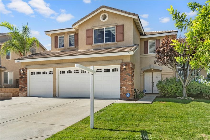 Welcome to this spacious 5-bedroom, 3-bathroom home in the desirable Stone Ridge neighborhood of Menifee—one of the few communities in the area that offers truly sweeping city and mountain views. With 2,724 square feet of living space, this two-story layout provides comfort, flexibility, and scenery you’ll appreciate every day.



Downstairs features a traditional layout with a formal living room, dining room, and a comfortable family room just off the kitchen. The kitchen comes with granite countertops, a center island, and stainless steel appliances. There’s also a full bedroom on the main level, perfect for guests or a home office, along with a 3/4 bathroom and a separate laundry room with its own utility sink. A three-car garage provides ample parking and storage.



The backyard is clean and low maintenance with drought-friendly landscaping, and it overlooks the entire city with mountains in the distance—positioned perfectly for west-facing sunset views that never get old.



Upstairs you’ll find four additional bedrooms, including a large primary suite with a generous walk-in closet, separate soaking tub and shower, private toilet room, and dual sinks. From the primary bedroom, step directly onto an expansive balcony that stretches the full width of the home—an ideal spot for quiet mornings or evenings taking in the skyline and glowing sunsets.



Stone Ridge residents also enjoy a small neighborhood park just a short walk away, great for kids, dogs, or a quick game of catch. Major shopping is only 5 minutes away, and quick access to the 215 freeway makes commuting or weekend trips to Temecula wine country easy. Best of all, the HOA fee is just $65 per month, keeping neighborhood upkeep affordable without sacrificing amenities.



If you're looking for a well-kept home with rare views and a functional floor plan, this one is worth a look.