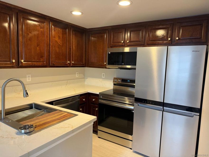Fully renovated quiet upper corner two story unit in a centrally located complex with great amenities. All new kitchen with stainless steel appliances and quartz counter tops. Fully renovated powder room, indoor new laundry machines and large balcony off the living room. Both bedrooms have high ceilings, double mirrored closets and renovated bathrooms. The Venetian complex is located in a very convenient location with access to shops, restaurants and freeways. Venetian has large pool, Jacuzzi, tennis courts, exercise room and BBQ area.
