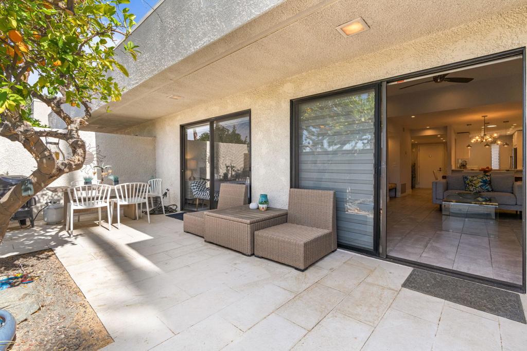 eautifully Remodeled Condo in the Heart of Downtown Palm Springs!This stylishly updated and turnkey furnished condo offers modern luxury and unbeatable convenience--available for a 1-year lease. The sleek kitchen features stunning waterfall quartz countertops, brand-new stainless steel appliances, and abundant natural light. The primary suite offers a private retreat with a plush king bed and en suite bath showcasing elegant stone finishes. The guest bedroom is equally inviting, complete with a comfortable queen bed and excellent separation for added privacy. Throughout the unit, marble ledger accent walls add a touch of sophistication. Enjoy your own private patio with a dining set and lounge chairs, ideal for relaxing or entertaining. The community offers multiple pools with breathtaking mountain views. In-unit washer and dryer included. All just blocks away from the best restaurants, nightlife, and attractions Palm Springs has to offer. A perfect blend of comfort, style, and location!