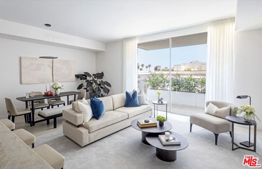 A harmonious blend of privacy and indulgence, Mandarin Oriental Residences, Beverly Hills offers the intimacy of a private home enhanced by the legendary service of a five-star hotel. Designed in collaboration with the internationally acclaimed 1508 London, each residence is a masterclass in refinement where daily rituals are elevated into moments of quiet luxury. The rooftop is a sanctuary unto itself, with sweeping views of Beverly Hills' iconic palm-lined streets. Surrounded by citrus trees and fragrant plantings of lavender, rosemary, and sage, the rooftop oasis features a heated pool, towel service, and serene lounge areas infused with calming natural scents. Wellness offerings continue with an impeccable spa suite featuring private treatment rooms, a steam room and sauna, and a state-of-the-art fitness center with Technogym equipment, private training room, and a sunlit outdoor terrace overlooking Century City. On the ground level, residents enjoy access to a private boardroom and a cozy fireplace lounge perfect for entertaining or working from home in style. Around-the-clock valet, concierge, and in-residence services ensure every detail is handled with signature Mandarin Oriental grace and discretion. Offered at $2,650,00, residence 404E is a sun-drenched one-bedroom retreat with a south-facing orientation overlooking tree-lined Palm Drive. The open-concept Great Room flows effortlessly into a spacious kitchen anchored by a leathered Taj Mahal quartzite island. Elegant, durable, and ideal for both casual dining and entertaining. A private terrace extends the living space outdoors, while the tranquil primary suite includes a five-fixture bath and an adjacent walk-in closet, offering comfort, luxury, and functionality in equal measure. Previously offered at $3,800,000, this residence presents an outstanding opportunity at a refreshing new price.