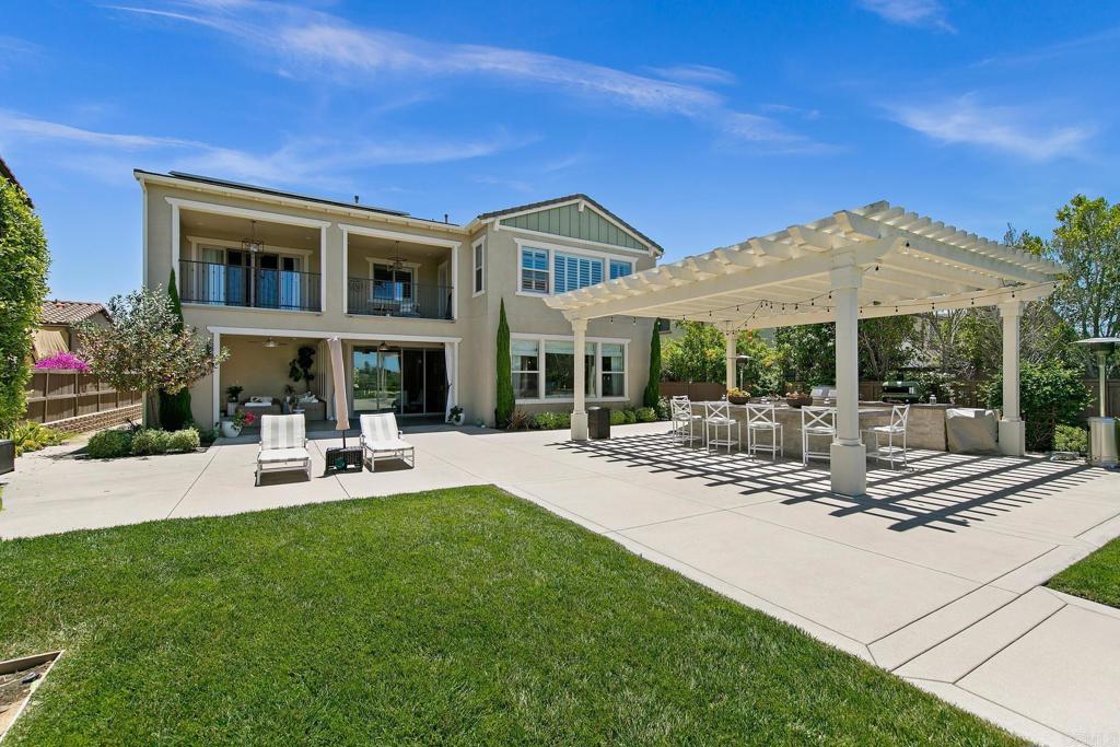 Welcome to 15642 Tanner Ridge Road—an exceptional 5-bedroom residence nestled on one of the largest lots in the highly coveted Tanner Ridge enclave of Del Sur. Hugely upgraded and meticulously maintained, this home offers an unparalleled blend of luxury, comfort, and breathtaking natural beauty. Step inside to find rich hardwood flooring throughout, highlighting the elegant open-concept design. The gourmet kitchen and spacious living areas seamlessly flow, perfect for both entertaining and everyday living. Upstairs, a generous loft opens to an oversized balcony where you can take in stunning westerly canyon views and unforgettable sunsets. The expansive backyard is a private oasis—beautifully landscaped and ideal for outdoor gatherings, play, or simply relaxing in peace. With fully owned solar, this home is as efficient as it is elegant. Additional features include a 2-car garage with a 3rd car tandem space, ensuring plenty of room for vehicles or storage. Every detail has been thoughtfully curated in this pristine, move-in ready home. Don’t miss your chance to own a rare gem in one of San Diego's most desirable neighborhoods.