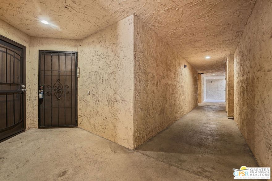 Location, location, location. Close to shopping, Von's, hiking trails, Trader Joe's, Starbucks, Ocean's Restaurant, Target and more. This one bedroom, custom painted condo with updated tiled shower/tub includes a south and west facing mountain views,  private gated patio and is easily accessible from the parking lot.  Palm Springs Golf and Tennis is well maintained and features pickle ball court, tennis courts, pools and spas for your enjoyment. Ready for a full time resident or as a vacation rental you won't be disappointed.