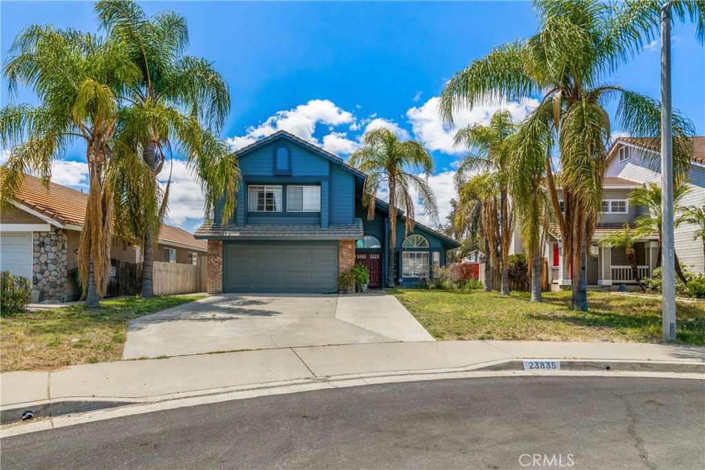 Welcome to this TWO story Murrieta POOL Home located at the end of the Cul-de-Sac . As you walk in you are welcomed in a living room and formal dining area with vaulted ceilings and lots of natural light that makes this home very bright and airy .Tile flooring throughout all downstairs makes the home look bigger and cooler for hot summer days . Kitchen with granite countertops and Stainless steel appliances overlooking the backyard and the pool. Kitchen is open to family and living room great for family time and gatherings . As you walk up the stairs , open Loft area with natural light coming from the skylight . Vinyl flooring in all 3 Bedrooms. Master bathroom features dual sink vanity and upgraded shower with tiles . Oversized balcony right off the master suite with private stairs to the backyard . Balcony is Great to sit and enjoy afternoon sunset and views of the neighborhood. More to upstairs are Two additional bedrooms and the hallway bathroom. Don't forge the great size backyard with a fenced Pool and Spa to enjoy the in hot summer days . Home is located minutes away from the 15fwy , shopping, schools, restaurants and entertainment. NO HOA and No Mello-Roos and LOW taxes .