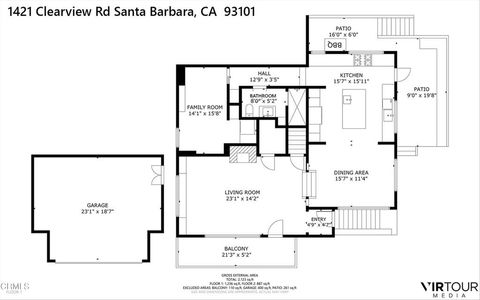 Tiny photo for 1421 Clearview Road, Santa Barbara, CA 93101 (MLS # V1-36214)