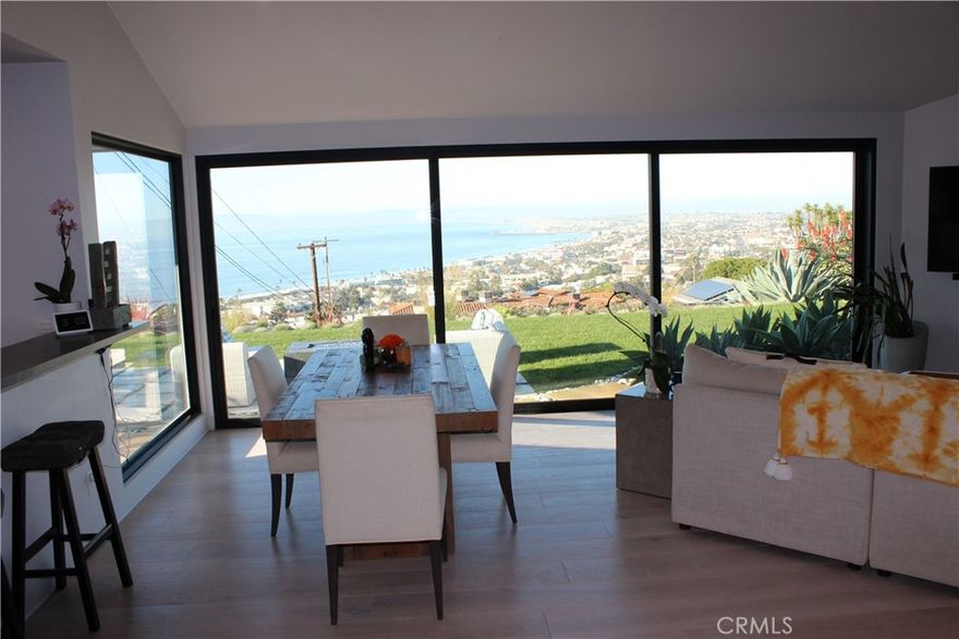 This fully furnished home has unbelievable panoramic ocean, white water, city, mountain, 180 degree views. You can see Downtown LA, the Hollywood sign, Malibu, Ventura, everything! Better views than Palos Verdes Estates since it's lower on the hill. Located in the Upper Hollywood Riviera this house is a once in a lifetime opportunity. The Views are incredible. Hot tub overlooking the view to fully relax, outdoor shower, cold plunge. Brand new 18 foot sliding LaCantina Doors, fireplace, fire pit, outdoor bbq, Traeger Smoker, kegerator, and open floor plan. 10 minute walk or 2 minute bike ride to the beach and dining/nightlife in the lovely Riviera Village.