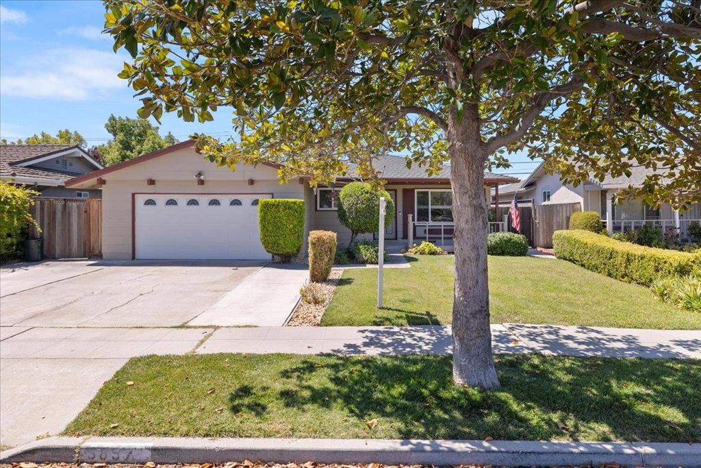 Gorgeous single-level home in desirable Blossom Valley, close to everything you need! Pride of ownership shines throughout this thoughtfully updated property. Inside, you'll find contemporary textured smooth ceilings with recessed lighting, convenient Nest thermostat, and a powerfully efficient HVAC system cleverly relocated to the attic for optimal performance and lower energy bills. Beautiful refinished hardwood floors flow throughout the home, while central AC ensures year-round comfort. The backyard is truly an entertainer's paradise! Dive into the sparkling pool, then relax on the covered patio featuring recessed lighting and convenient sun shades - perfect for summer gatherings. The thoughtfully designed outdoor space includes elegant pavers, lawn area, and even a dedicated dog run. Practical touches include an added parking pad ideal for your boat or extra vehicle. This home seamlessly blends comfort, efficiency, and outdoor living - don't miss this Blossom Valley gem!