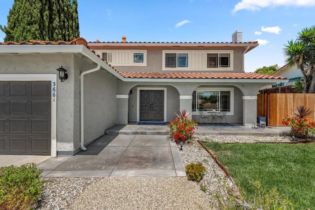 Tucked away amidst the evergreen trees in San Jose is this gem of a home with five bedrooms, three baths, and gorgeous interiors that offer a peaceful retreat from the city's bustle! Redwood trees adorn the front yard and offer shade from the morning and afternoon sun. As you come through the elegant double-entry door, a spacious living room welcomes you with its marvelous brick fireplace and huge double-pane windows that flood the room with natural light! Adjacent to the family room is the open concept family, dining, and kitchen. The kitchen features a mosaic backsplash in various shades of gray and stunning teal cabinets that will surely liven up your mornings! Weve equipped it with a French door fridge, double oven, dishwasher, induction cooktop, vented hood, and garbage disposal for your use. There are extra storage cabinets and shelves in the dining area for all your dinnerware and cutleries. Another beautiful fireplace and a large double-pane sliding glass door in the family room. Tall Italian cypress trees in the backyard offer extra privacy. This home is nestled up in the Evergreen hills and enjoys refreshing views of Silicon Valley! Schools around the area include Norwood Creek Elementary, Quimby Oak Middle School, and Evergreen Valley High School.