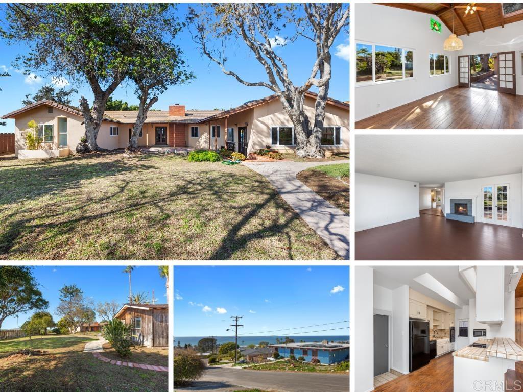 FOR LEASE, Available for September 1st Move-in: SINGLE STORY w/ OVERSIZED LOT and PANORAMIC OCEAN VIEWS IN SOLANA BEACH! Experience the epitome of coastal living with this premier lot in Solana Beach, spanning nearly .40 acres. Spacious 3 bedroom, 2 bath single story home with 1,923 square feet and attached 2 car garage. Great Western and Southern exposures and offering unparalleled ocean views. Includes washer/dryer, fridge. So close to all... Cedros Avenue, beaches, restaurants, coffee shops and more. Welcome to Southern California Coastal Living! Room dimensions & square footage are approximate. Information deemed reliable but applicants to verify all information and sizes, incl. Sq.Ft. to satisfy self prior to signing lease agreement. Pets allowed with restrictions.