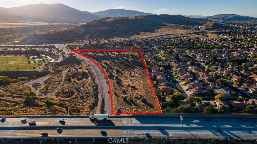 THIS IS A RARE OPPORTUNITY. Over 10 Acres Zoned COMMERCIAL in the city of Palmdale AND RIGHT ON THE FREEWAY! Two Separate Contiguous Parcels being sold together. Zoned RC, Regional Commercial and Suitable for Retail, Office, Hotel, Mini-Storage, Gas Station, Car Wash and more. Buyer to confirm with the City of Palmdale to confirm what uses will be allowed. Not only Adjacent to AV Freeway but also to Residential Development to the north and west. There are Block walls on two sides. All Utilities available. Close to Major Shopping Outlets and Community Shopping Centers, the Palmdale Business Park and the Palmdale Regional Hospital. Lots of development options. Don't miss this rare opportunity. APNs 3004-015-042 and 043.