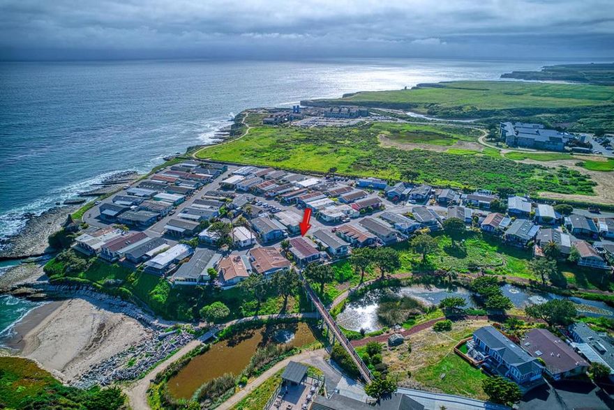 New price! Gorgeous remodeled home situated on the lagoon with views of walking trails, water, fountains, birds, trees, and open greenbelt area, fantastic location! This home has been remodeled from top to bottom. Many new features include, new luxury vinyl flooring throughout, open floor plan, new kitchen cabinets, appliances, Island with sink, that looks out towards the beautiful lagoon. The bathrooms are remodeled, and gorgeous too. Fresh paint inside and out, and new exterior siding. This 3 bedroom home is wonderful with lots of living space. There are laundry hookups near the kitchen for convenience also. The nearby walking bridge is convenient to head to the year round heated swimming pool, jacuzzi, sauna, Clubhouse with kitchen, out door kitchen, fire pit, and workout facility, all at no extra cost as an owner in this wonderful, unparalleled park. The meandering streets take you by the lagoon, fountains, ocean, and of course beach! Take a quick stroll and put your feet in the sand, at your private beach. Take part in activities at this park that include yoga, potlucks, and fun get togethers. This amazing community is safe, and tucked away for added peacefulness. You will love this park!