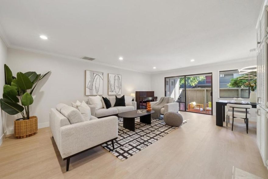 Welcome to 14355 Saratoga Avenue, Unit A  A beautifully updated, single-level condominium just steps from vibrant Downtown Saratoga. This spacious 3 bedroom, 2 bath home offers comfort, style, and convenience in one of Silicon Valleys most desirable neighborhoods. Recent 2025 updates include fresh interior paint, brand new flooring throughout, updated kitchen with freshly painted cabinetry and new countertops, and fully remodeled bathrooms. Enjoy indoor-outdoor living with a generous private patio perfect for relaxing or entertaining. Additional highlights include an in-unit laundry area and a two car detached garage. Centrally located with easy access to Highways 9, 85, and Saratoga-Sunnyvale Road. Short distance to Safeway, Trader Joes, and Sprouts, and just minutes from scenic hiking in the Santa Cruz Mountains and relaxing at Wildwood Park. Whether you're downsizing or buying your first home, this move-in ready condo is a rare find. Dont miss this exceptional opportunity to own in Saratoga! Award winning Saratoga schools.