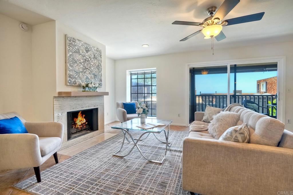 Coastal Luxury Awaits in Sea Point! Step into resort-style living in the highly sought-after Sea Point community, just moments from Torrey Pines State Beach. This spacious townhome spans 1,841 sq. ft. and features 3 bedrooms, an office and 2 full baths. As you approach, you're welcomed by an expansive private patio—perfect for entertaining or unwinding in the coastal breeze. Inside, you'll find two main-level bedrooms and a full bath, offering both convenience and flexibility. Just a few steps up lead to the open-concept living, dining, and kitchen with bar seating. Enjoy breathtaking ocean views from the living room, dining area, and chef’s kitchen, complete with sleek cabinetry and SS steel appliances Enjoy the southwest-facing balcony to sip your morning coffee or toast to stunning sunsets. The entire top floor is a dreamy primary suite, boasting unparalleled white-water views, a cozy fireplace, and three closets. No need to worry about parking—you’ll have an attached two-car garage with ample storage. Did we mention the 4 acre "dog park", 2 pools, 2 night-lite tennis courts and clubhouse. Social events like a catered Cinco de Mayo and the holiday party plus potlucks for St. Patrick's Day and End of Summer. Don’t miss this rare opportunity to live in a slice of paradise..