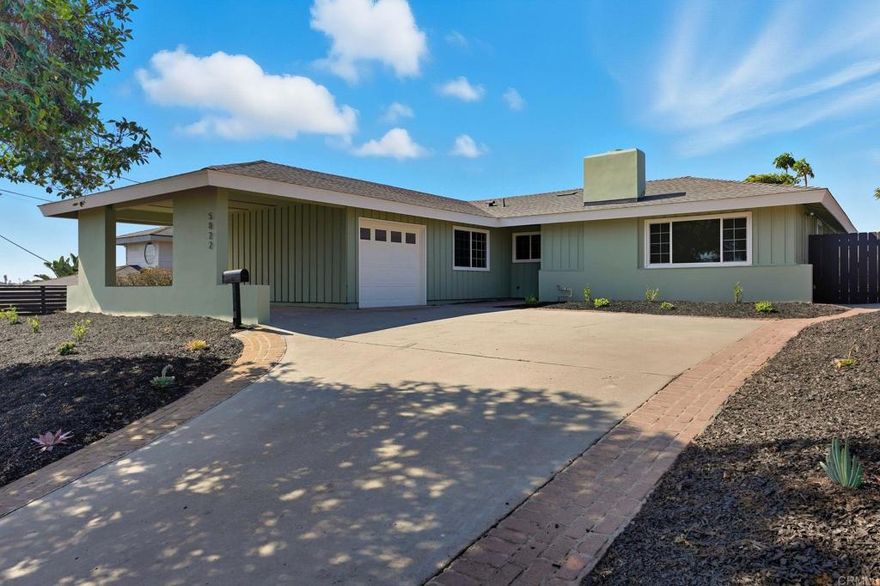 Beautifully remodeled single-level home in highly desirable University City featuring 4 bedrooms and 3 bathrooms, including two ensuite bedrooms. The spacious floor plan offers both a living room and family room, perfect for entertaining or relaxing. The stunning open kitchen boasts quartz countertops, custom cabinetry, and a large island that flows seamlessly into the living spaces. Enjoy serene canyon views from the expansive backyard with mature trees, including avocado and macadamia nut, plus new fencing and lush landscaping. Stylish finishes include luxury vinyl plank flooring, recessed lighting, brushed gold hardware, new roof, updated systems, and new central A/C and heat. A rare blend of modern design, comfort, and natural beauty.  Close proximity to schools, shopping, recreation, beaches, highways, San Diego attractions, walking distance to restaurants, and more!
