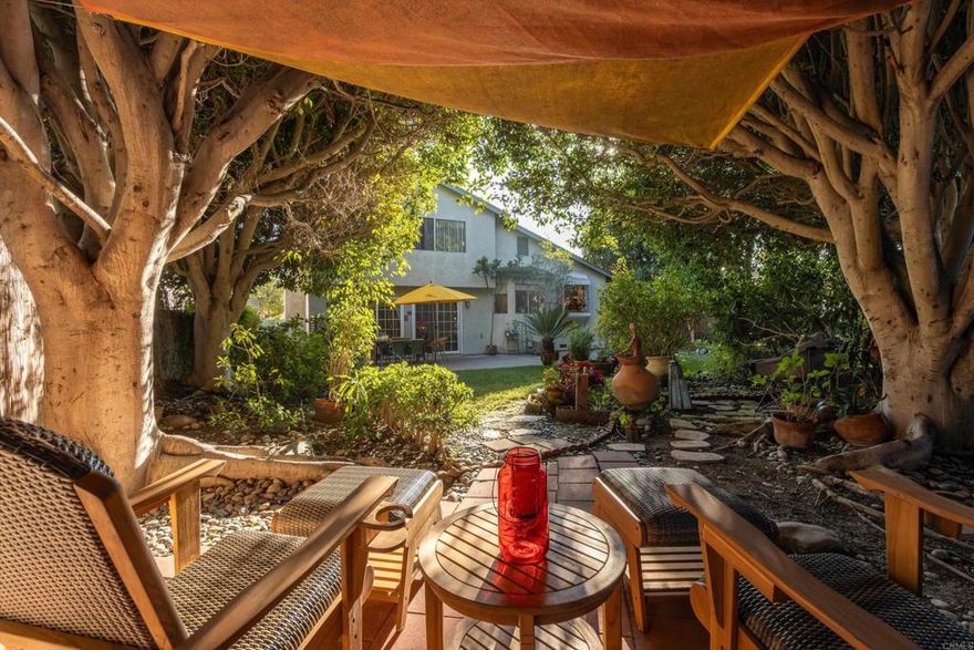 Tucked away on a small and quiet cul-de-sac, this charming home offers the perfect setting for making lifelong memories. With 4 bedrooms and 3 full bathrooms, there’s plenty of space for everyone—whether it’s growing families, multigenerational living, or hosting loved ones. The heart of the home opens to a peaceful, park-like backyard where children can play, adults can unwind, and weekends can be spent enjoying the outdoors. Mature fruit trees – Medlar tree, Peach, Guava, Loquat, Tangelo, Lemon add beauty and charm, creating a true backyard retreat. Smart drip irrigation in both the front and back yards makes caring for the landscaping easy and efficient. Designed with comfort and practicality in mind, the home features solar panels for energy savings and a reverse osmosis water system for clean, great-tasting water every day. The cul-de-sac location provides a sense of safety and community, ideal for everyone. Conveniently located close to schools, parks, shopping, dining, major freeways, and the Qualcomm campus, this home offers the perfect balance of tranquility and accessibility. This is more than just a house—it’s a place to grow, gather, and truly feel at home.