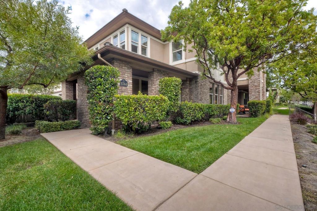 Location, Location, Location! Welcome home to this beautiful end-unit twin home in the heart of Del Sur. One of San Diego’s most sought-after family communities! With fully owned solar and tons of natural sunlight all day long, this home has everything you’ve been looking for. You’ll love being just a short walk to top-rated schools, parks, pools, and shopping—all right in your neighborhood. The spacious floor plan offers both a large family room and a separate living room, giving everyone plenty of space to spread out. The family room is perfect for relaxing, movie nights, or hanging out with friends. The dining room easily fits the whole family for meals and gatherings. The open-concept kitchen and living area make everyday life easy and fun. The kitchen features granite countertops, stainless steel appliances, upgraded cabinets, and plenty of storage, plus a cozy breakfast nook for casual meals. The living room is bright, comfortable, and great for family time or entertaining guests. Upstairs, you’ll find three bedrooms plus a built-in desk area, perfect for homework or working from home. The primary suite has great views, a spacious bathroom with dual sinks, separate shower and soaking tub, and a walk-in closet. The two additional bedrooms are just the right size for kids, guests, or a playroom. Step outside to your private backyard, a perfect spot for barbecues, playing with the kids, or letting pets run around. The low-maintenance yard includes both grassy and paved areas for easy outdoor living. This is a must see home!