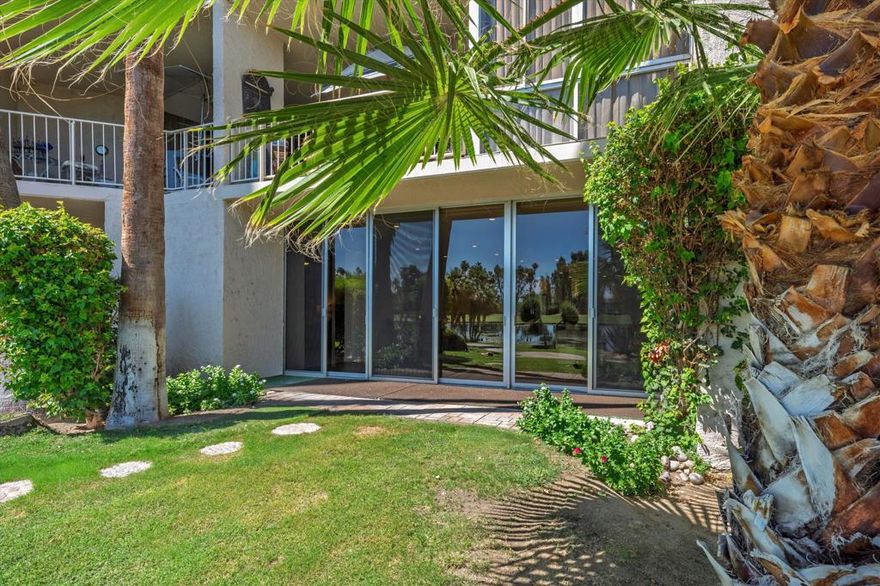 Vacation at home every day when you step into this beautifully remodeled condo and be instantly captivated by breathtaking, unobstructed views all from your living room window. Your personal slice of paradise at one of the most beautiful locations in the desert. Welcome to this gorgeous, fully furnished ground-floor condo, just steps from the community pool and spa. Although listed as a one-bedroom, you'll love the additional room that can serve as a guest room, an office, an art room, or a cozy extra den. As you enter, you're greeted by a bright, open living space, a generous breakfast bar, and a superb kitchen that's perfect for entertaining. Desert Island sits on 25 acres, surrounded by a picturesque lake. The community offers plenty to do, including pools, tennis and pickleball courts, and pedal boats to cruise the lake. The lease includes water, gas, trash, cable TV, and Wi-Fi. The gated subdivision has 24-hour security and an 18-hole golf course just beyond the lake. You'll be near El Paseo's shopping and dining, McCallum Theater, art galleries, farmers markets, Palm Springs Street Market, and Eisenhower Medical Center. Adjacent to the Annenberg Estate (Sunnyland's). You can lease for the season at additional charge, depending on timeframe and availability.  Please call for pricing. schedule a tour today and envision yourself relaxing in nature.