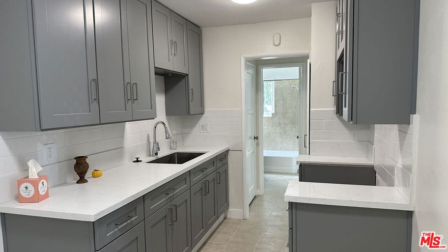 This one bedroom/ one bathroom front unit on the first floor, in a 5- unit gated complex. Fully renovated in September, 2025. Convenient location, quiet neighborhood. Close to The NoHo Arts District. Shared laundry in a common room outside. Pictures of the mirrored unit. One assigned parking. Gated community. HACLA voucher welcome. New kitchen cabinets, fresh painting, new stove, a  toilet, a bathroom vanity, new flooring.