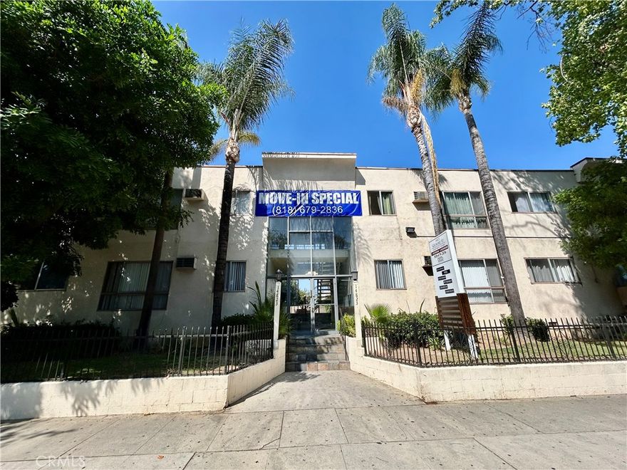 HALF OFF FIRST MONTHS RENT!!! Spacious 1-bedroom, 1-bath apartment located in the heart of Van Nuys. Features include secure building entry, new flooring, private balcony, electric stove, and one assigned parking space. Community amenities include on-site laundry facilities. Convenient neighborhood location close to shopping, dining, and transportation.