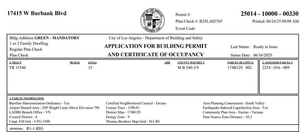 Photo of 17415 Burbank Drive, Encino, CA 91316 (MLS # SR26026167)