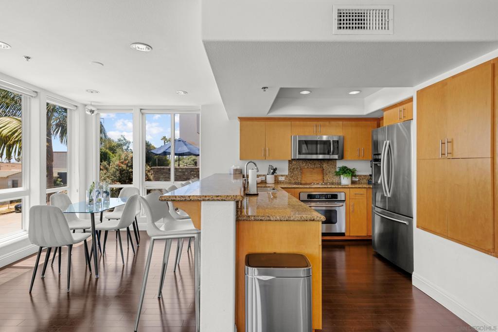 Live the ultimate coastal beach lifestyle just TWO blocks from the beach in this stunning, contemporary corner-unit condo flooded with natural light from floor-to-ceiling windows! With no unit above or below you, enjoy the ultimate privacy and serenity of a truly peaceful retreat. The south-facing primary suite boasts beautiful views, a spacious walk-in closet with custom organization, and a luxurious en-suite bathroom with dual sinks. The secondary bedroom also features its own en-suite bath, making it perfect for guests or roommates. Step outside to a large private balcony right off the main living space, ideal for relaxing or entertaining in the ocean breeze. Additional perks include two assigned underground parking spaces (#18 & #19) with EV wiring, a generous and easily accessible yet secure storage unit, and private building access with an elevator and dedicated bike storage. A newer HVAC system as of 2021 ensures comfort year-round, and a full-size washer, dryer, and refrigerator are all included. Located near vibrant Garnet and Grand Avenue, you’re surrounded by top-tier shopping, Tuesday’s PB Farmer’s Market, dining, and nightlife, with Mission Bay just minutes away—this is coastal living at its finest! Don’t miss your chance to come see it today!