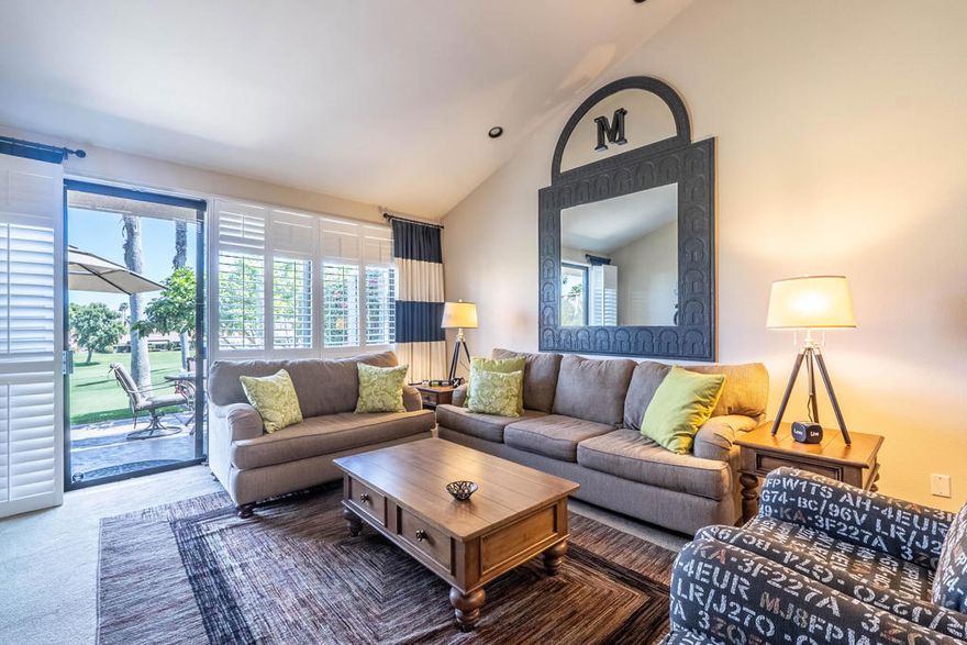 Location, Location, Location!!!  This wonderful condo is on one of the most sought after streets in Palm Valley CC,  Narcissus Way.  Nicely elevated lot with endless views!  On the 5th and 8th fairway of the Championship Course, the condo has an east facing fairway patio to enjoy your morning coffee or an evening meal.  This Palm floor plan is 1549 sq. ft. with 2 bedrooms and 2 baths with a den that could be a 3rd bedroom..  Palm Valley has so much to offer!  There are 2 Ted Robinson designed courses, a huge clubhouse, tennis and pickleball, a fitness center with additional fees.  Come take a look at this fabulous condo and fall in love with the Palm Valley Community!